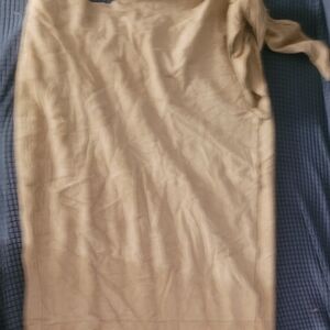 Beige Wrap Skirt Suede 30in Waist Pencil Jaeger One Button Missing